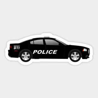 Black Police Car (Charger) Sticker